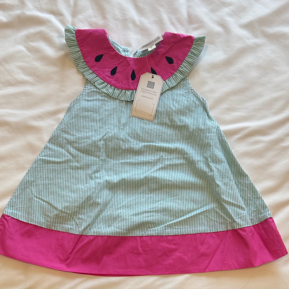 Charming Pink and Green Kids Dress